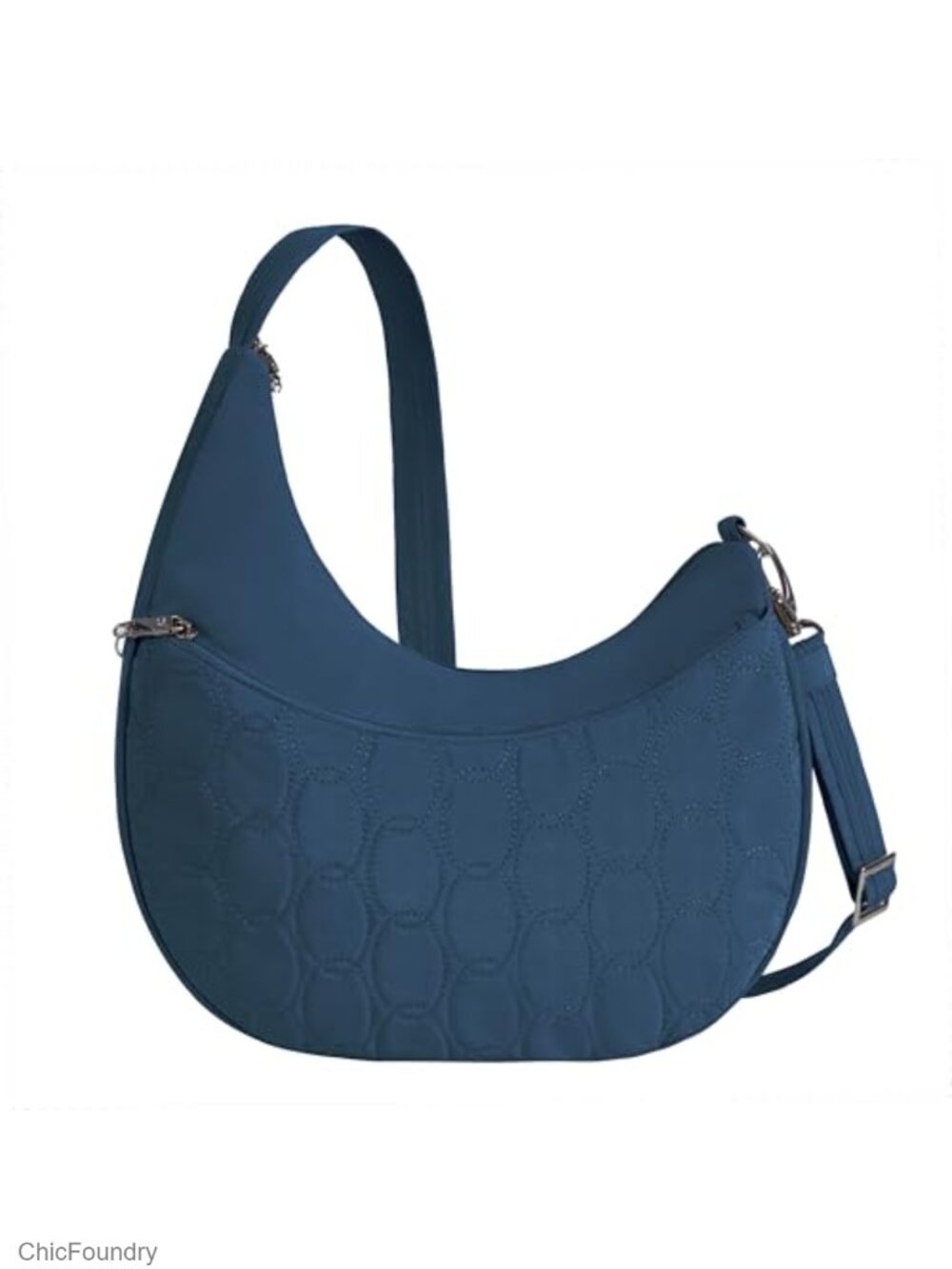 Travelon Anti-Theft Runways Asymmetric Hobo Crossbody Bag Nylon RFID Blocking